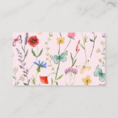 Wildblume Pink Girl Diaper Raffle Baby Dusche Begleitkarte (Rückseite)