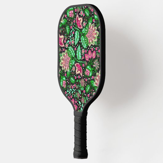 Wildblume Pink Lady Slipper Inspirierte Volkskunst Pickleball Schläger (Links)