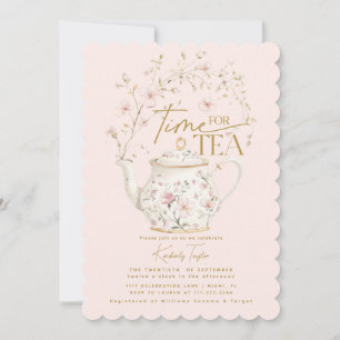 Wildblume Pink Time for Tee Brautparty Party Einladung