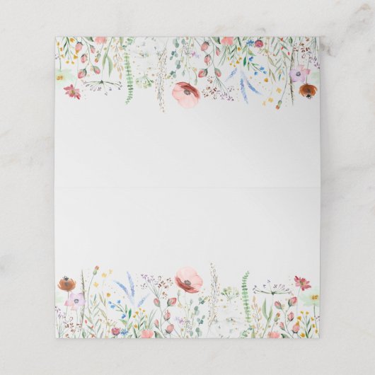 Wildblume Platzkarte (Außenseite Aufgefaltet)