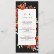 Wildblume Poppies Dark Monogram Wedding