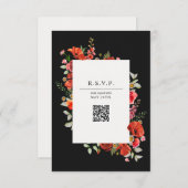 Wildblume Poppy Botanical QR Wedding RSVP Card (Vorne/Hinten)