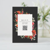 Wildblume Poppy Botanical QR Wedding RSVP Card Karte (Stehend Vorderseite)
