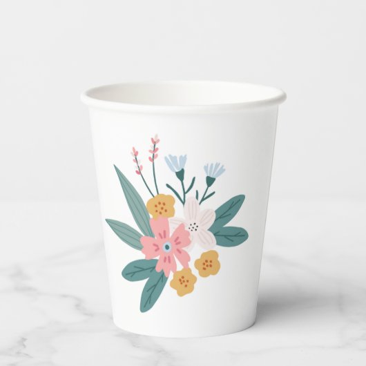 Wildblume Posy Paper Cups Pappbecher (Rückseite)