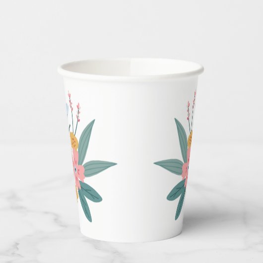 Wildblume Posy Paper Cups Pappbecher (Links)