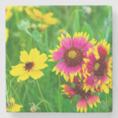 Wildblume Prairie Steinuntersetzer (Vorderseite)