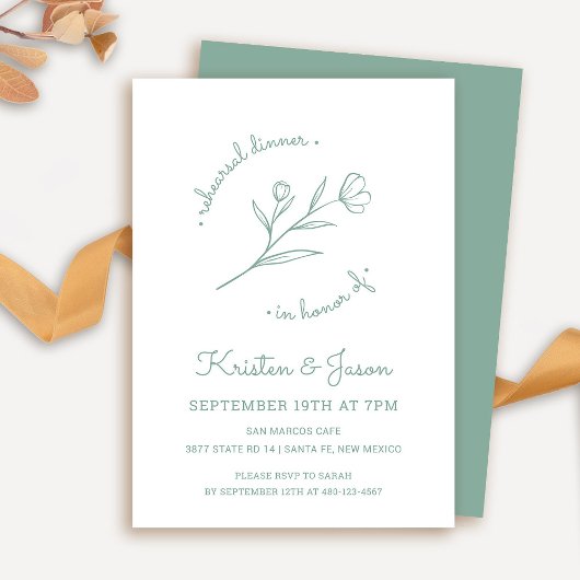 Wildblume Probe Abendessen Einladung in Sage