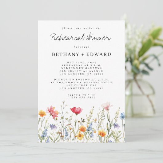 Wildblume Probe Einladung (Stehend Vorderseite)