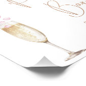 Wildblume Prosecco Bar Brautparty Unterschrift Fotodruck (Ecke)