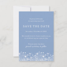 Wildblume Pulver Blau Save the Date