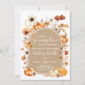 Wildblume Pumpkin Baby Dusche Einladung (Vorderseite)