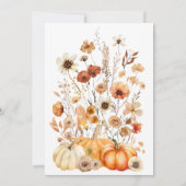 Wildblume Pumpkin Baby Dusche Einladung (Rückseite)