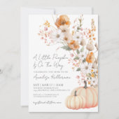 Wildblume Pumpkin Baby Dusche Einladung (Vorderseite)