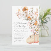 Wildblume Pumpkin Baby Dusche Einladung (Stehend Vorderseite)