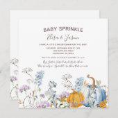Wildblume Pumpkin Baby Girl Sprinkle Dusche Einladung (Vorne/Hinten)