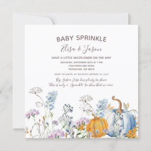 Wildblume Pumpkin Baby Girl Sprinkle Dusche Einladung