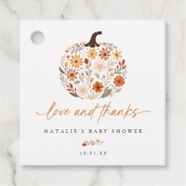 Wildblume Pumpkin Fall Baby Dusche Geschenkanhänger