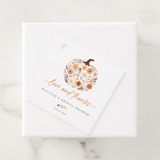 Wildblume Pumpkin Fall Brautparty Geschenkanhänger (Beispiel)