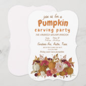 Wildblume Pumpkin Picking Crew Einladung (Vorne/Hinten)