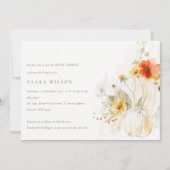 Wildblume Pumpkin Watercolor Brautparty Einladung (Vorderseite)