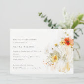 Wildblume Pumpkin Watercolor Brautparty Einladung (Stehend Vorderseite)