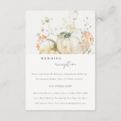 Wildblume Pumpkin Watercolor Hochzeitsempfang Begleitkarte (Vorderseite)