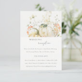 Wildblume Pumpkin Watercolor Hochzeitsempfang Begleitkarte (Stehend Vorderseite)