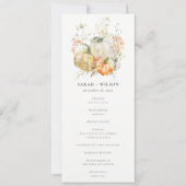 Wildblume Pumpkin Watercolor Hochzeitsprogramm Einladung (Vorderseite)