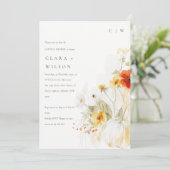 Wildblume Pumpkin Watercolor Paare Dusche Einladung (Stehend Vorderseite)