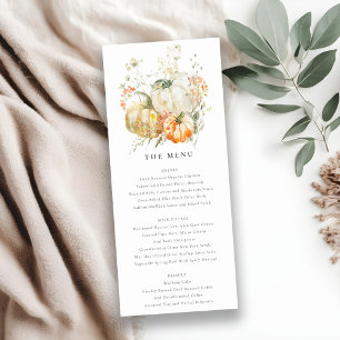 Wildblume Pumpkin Watercolor Wedding Menu Card Einladung