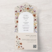 Wildblume QR-Code All In One Einladung (Innen Boden)