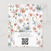 Wildblume QR Code Bridal Dusche Einladung (Rückseite)