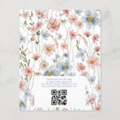 Wildblume QR Code Bridal Dusche Einladung Flyer (Hinten)