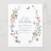 Wildblume QR Code Bridal Dusche Einladung Flyer (Vorne)