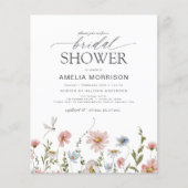 Wildblume QR Code Bridal Dusche Einladung Flyer (Vorne)