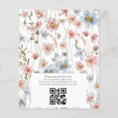 Wildblume QR Code Bridal Dusche Einladung Flyer (Hinten)