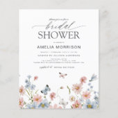 Wildblume QR Code Bridal Dusche Einladung Flyer (Vorne)