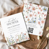 Wildblume QR Code Bridal Dusche Einladung Flyer