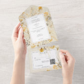 Wildblume QR-Code für Rustikale Fallfelder All In One Einladung (Abreißen)