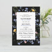 Wildblume QR-Code für Wasserfarben Einzelheiten UA Einladung (Stehend Vorderseite)