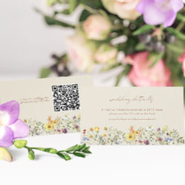 Wildblume QR Code Hochzeit Begleitkarte