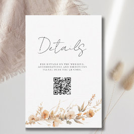 Wildblume QR Code Hochzeitsangabe Detailkarte