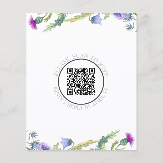 WILDBLUME QR Code Hochzeitseinladung (Rückseite)
