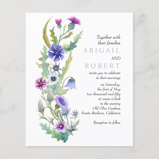 WILDBLUME QR Code Hochzeitseinladung (Vorderseite)