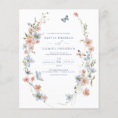 Wildblume QR Code Hochzeitsempfehlung (Vorderseite)