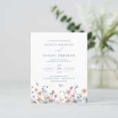 Wildblume QR Code Hochzeitsempfehlung (Stehend Vorderseite)