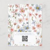 Wildblume QR Code Hochzeitsempfehlung Flyer (Hinten)