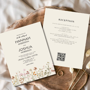 Wildblume QR Code Hochzeitsempfehlung Flyer