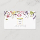 Wildblume QR Code Social Media Icon Business Card Visitenkarte (Vorderseite)