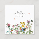 Wildblume QR Code Soziale Medien Quadratische Visitenkarte (Vorderseite)